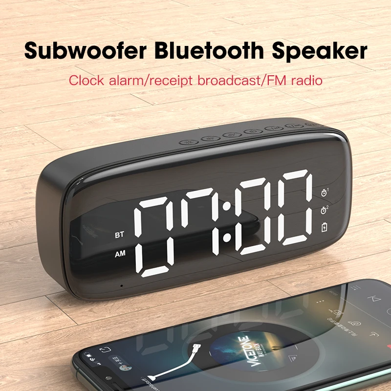 Bluetooth Speaker Protable Subwoofer Column Multifunction Clock Speaker Music Amplifier with FM Radio Mini Sound Box Loudspeaker
Bluetooth Speaker Protable Subwoofer Column Multifunction Clock Speaker Music Amplifier with FM Radio Mini Sound Box Loudspeaker