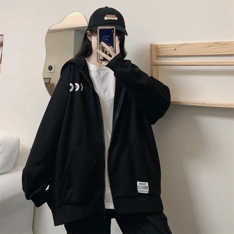 Hiphop High Street Sweater Women Chic Style Spring and Autumn Thin Loose Style Hot Zipper Jacket
Hiphop High Street Sweater Women Chic Style Spring and Autumn Thin Loose Style Hot Zipper Jacket