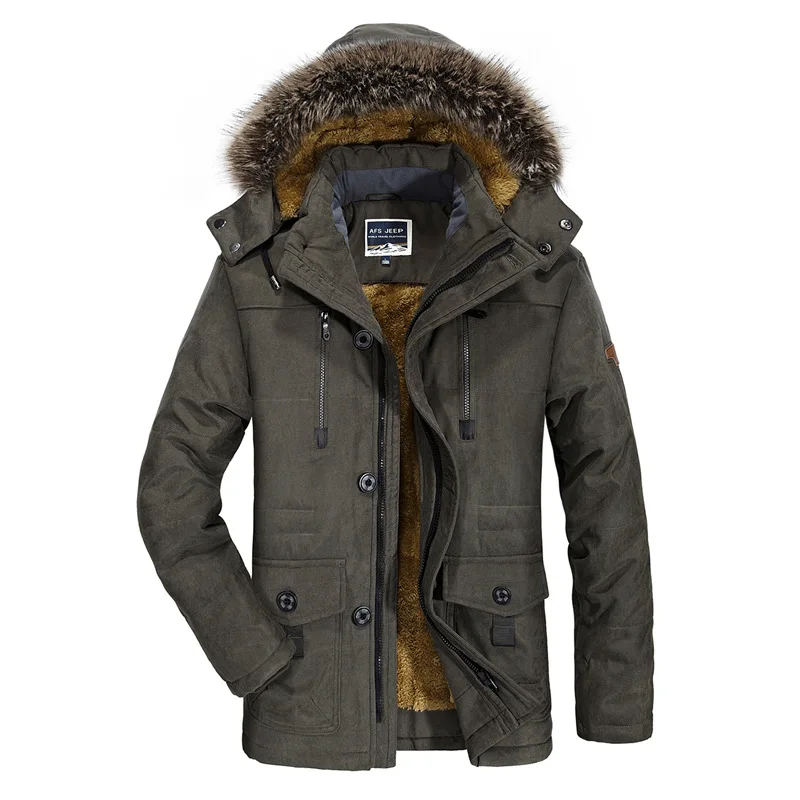 Winter Men's Hot Sale Parka Hooded Fur Collar Thicken Warm Wind-proof Climbing Snow Vintage England Male medium length coat
Winter Men's Hot Sale Parka Hooded Fur Collar Thicken Warm Wind-proof Climbing Snow Vintage England Male medium length coat
