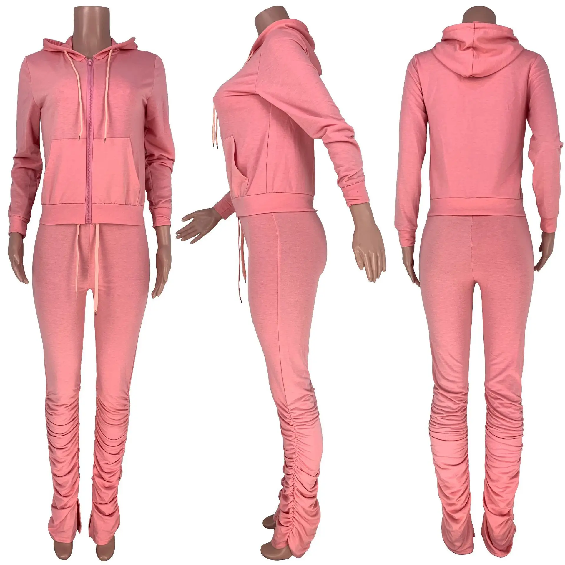 Autumn Workout Wome'S Sets Long Sleeve Zipper Hoodies Tops Stacked Flare Pants Suit Jogger Two Piece Set Outfit Sport Tracksuit
Autumn Workout Wome'S Sets Long Sleeve Zipper Hoodies Tops Stacked Flare Pants Suit Jogger Two Piece Set Outfit Sport Tracksuit