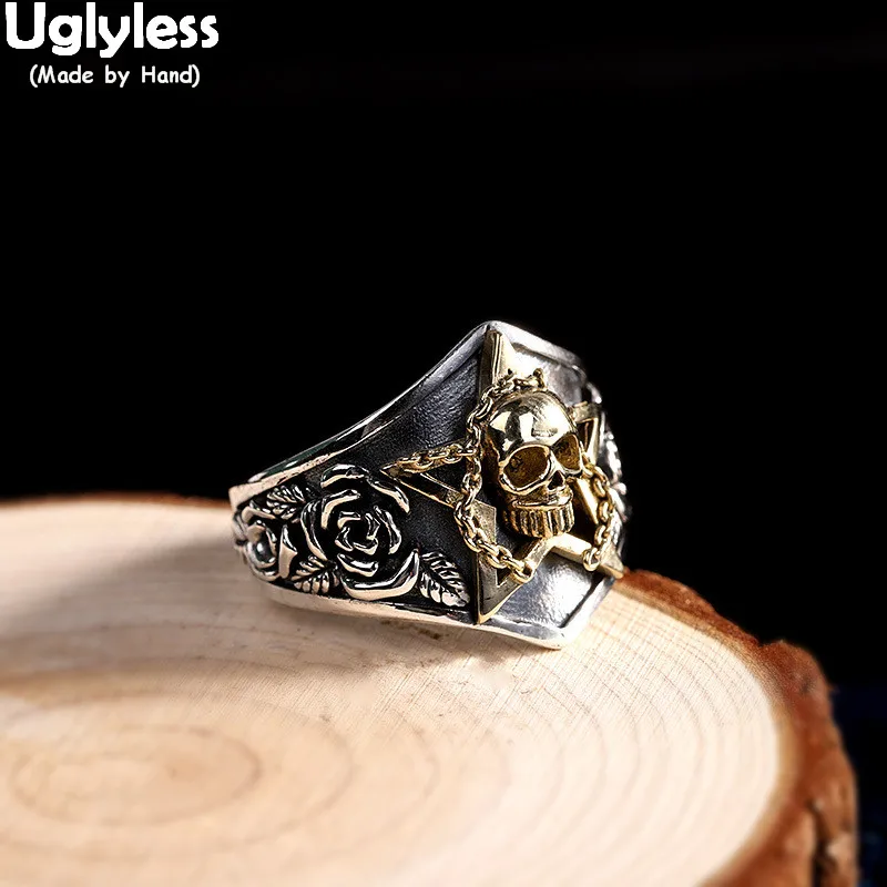 Uglyless Unisex HIP HOP Skull Skeleton Rings for Women Men Thai Silver Rose Flowers Rings 925 Silver Star Fashion Cool Jewelry
Uglyless Unisex HIP HOP Skull Skeleton Rings for Women Men Thai Silver Rose Flowers Rings 925 Silver Star Fashion Cool Jewelry
