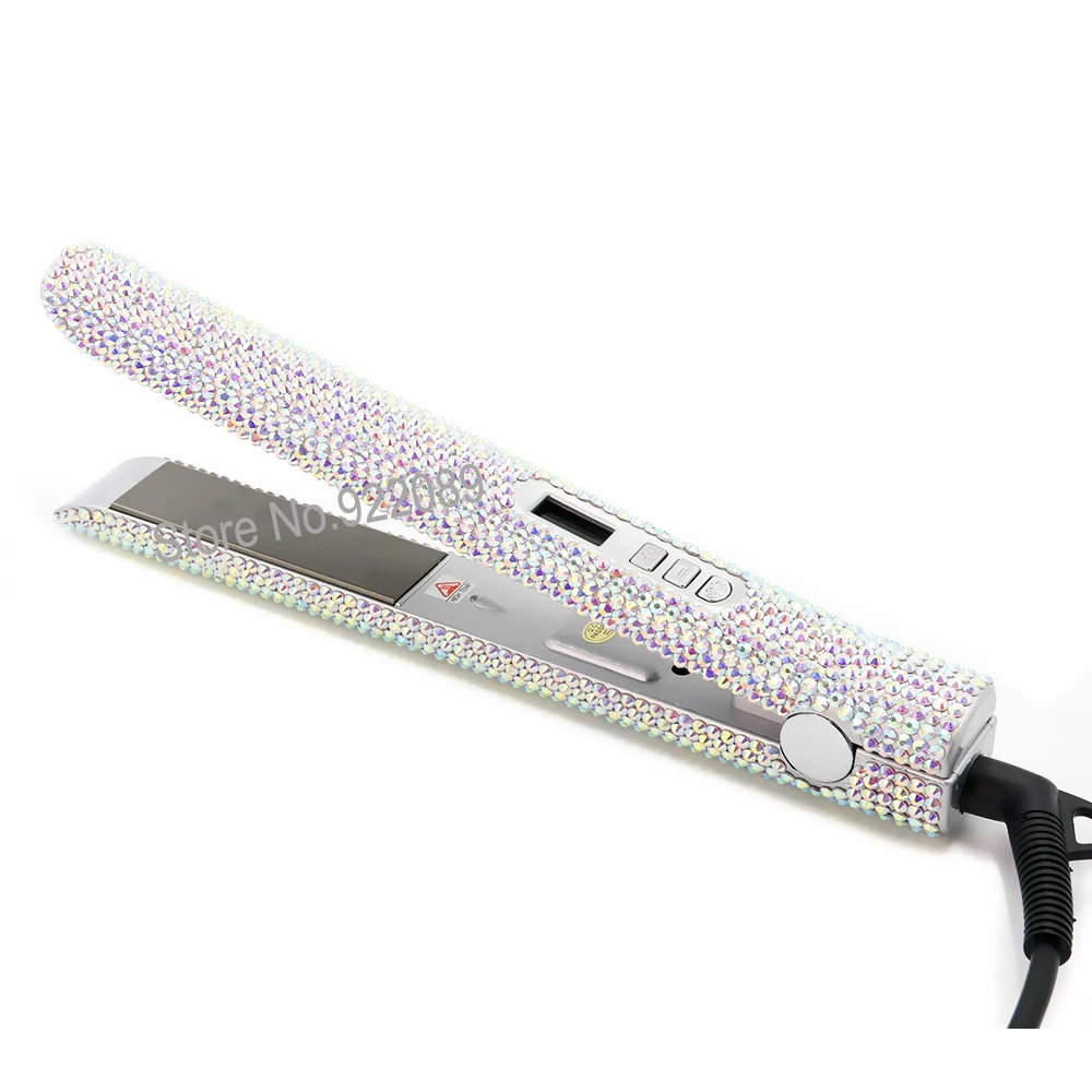 Crystal Hair Straighteners Flat Iron Titanium Plate Diamond Straightener Iron Hair Hot Tools with Bling Crystals
Crystal Hair Straighteners Flat Iron Titanium Plate Diamond Straightener Iron Hair Hot Tools with Bling Crystals