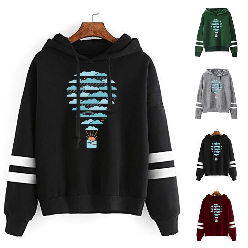 Women Hoodie Hot Air Balloon Printed Hoodies Women Double Striped Long Sleeve Fleece Sweatshirt with Hat Girls PulloversWinter
Women Hoodie Hot Air Balloon Printed Hoodies Women Double Striped Long Sleeve Fleece Sweatshirt with Hat Girls PulloversWinter