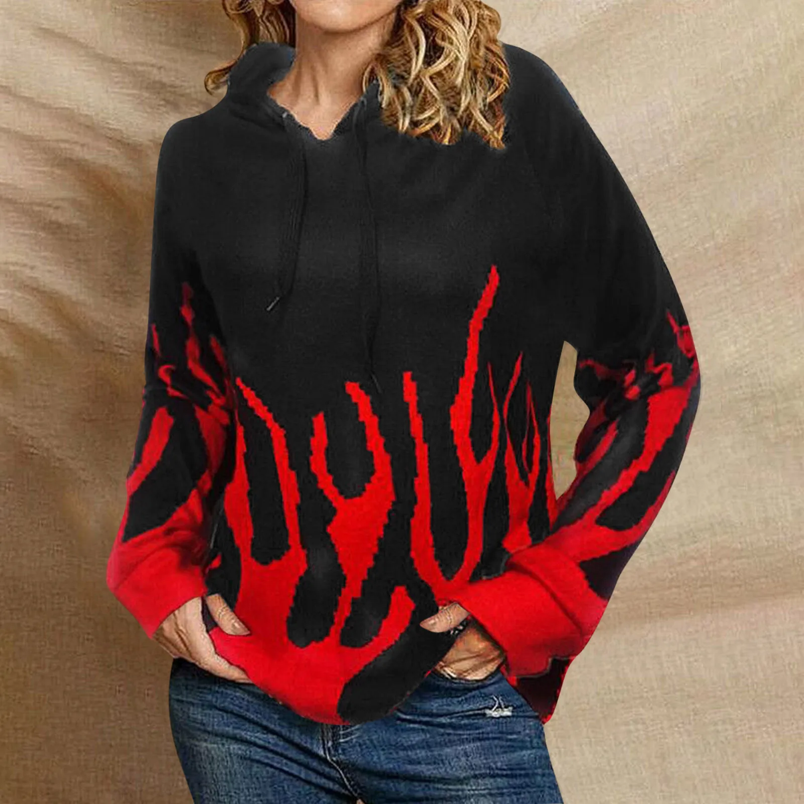 Толстовка женская с капюшоном и принтом пламени, пуловер с цифровым принтом огня, уличная одежда с длинным рукавом, осень-весна
Толстовка женская с капюшоном и принтом пламени, пуловер с цифровым принтом огня, уличная одежда с длинным рукавом, осень-весна