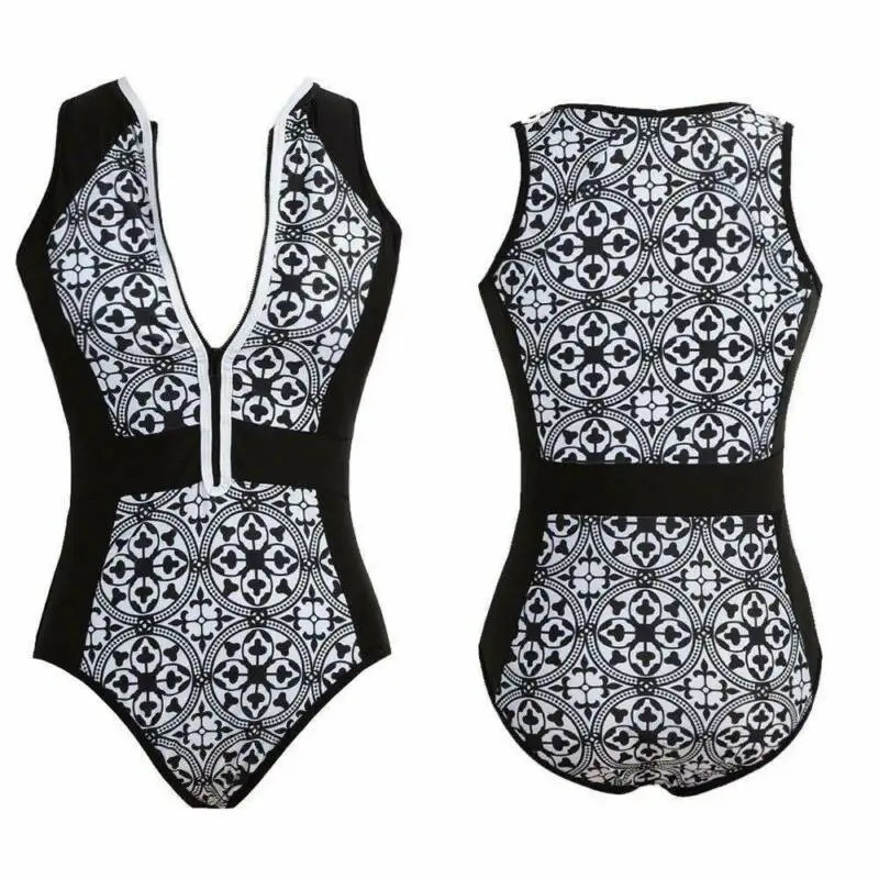 Women Casual Zip Up Swimsuit Bathing Suit Summer Beach Monokini Padded Beachwear 
Women Casual Zip Up Swimsuit Bathing Suit Summer Beach Monokini Padded Beachwear