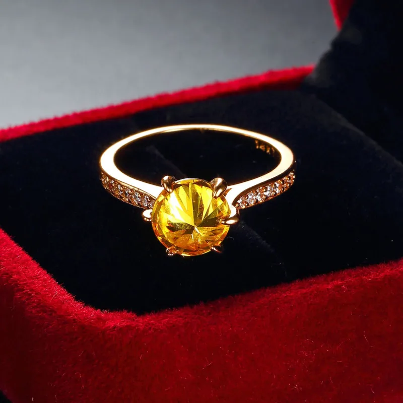 Anillos Yuzuk роскошное модное топаз кольцо с камнями 18K желтое золото ювелирные