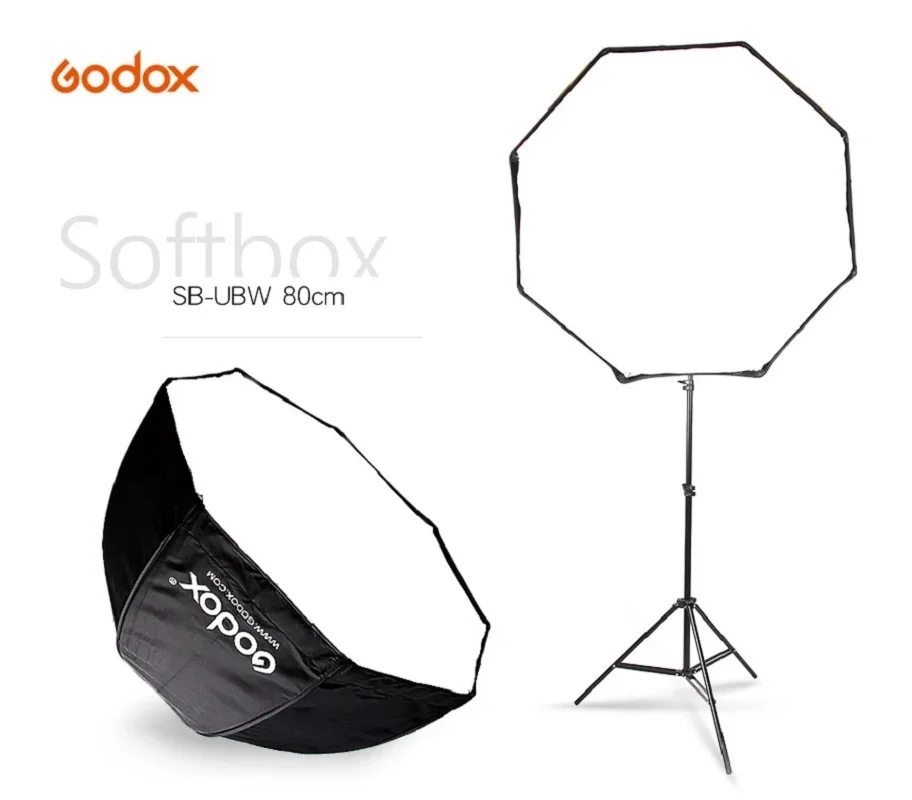 

Godox Photo Studio 80cm 31.5in Portable Octagon Flash Speedlight Speedlite Umbrella Softbox Brolly Reflector with 2m Light Stand