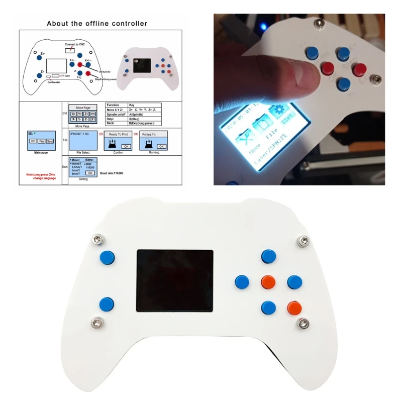 3 XYZ Axis Control Board GRBL Handle Offline Controller for Engraving Machine USB Driver 1.8-Inch LCD Screen
3 XYZ Axis Control Board GRBL Handle Offline Controller for Engraving Machine USB Driver 1.8-Inch LCD Screen