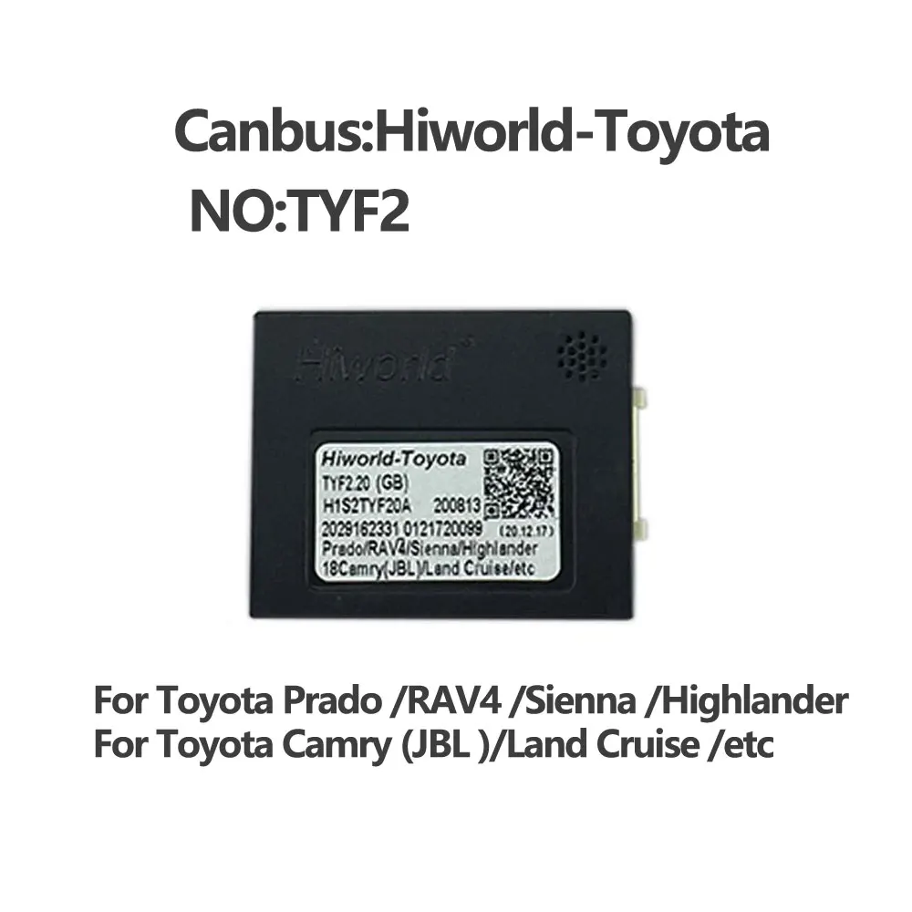 Car Stereo Android Radio Canbus No:TYF2 Decoder Adapter For Toyota Prado RAV4 Sienna Highlander Camry JBL Land Cruise Tundra etc 
Car Stereo Android Radio Canbus No:TYF2 Decoder Adapter For Toyota Prado RAV4 Sienna Highlander Camry JBL Land Cruise Tundra etc