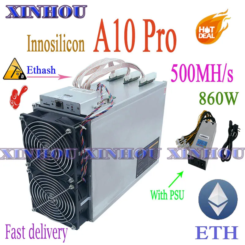Майнер INNOSILICON A10 Pro 500 м с блоком питания ETH и т. д. лучше чем PandaMiner B3 Antminer E3 S19 T19 S17 M31S