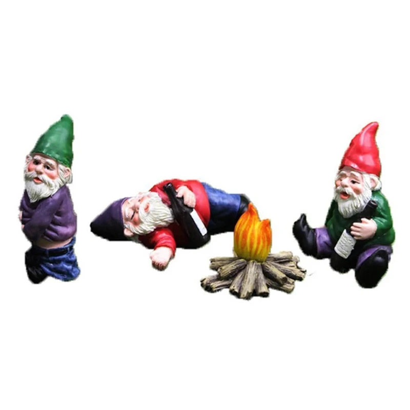 Cute DIY Fairy Garden Drunk Gnomes Miniature Ornaments Set Mini Dwarf Bonfire Statues for Planter Flowerpot Decor Accessories
Cute DIY Fairy Garden Drunk Gnomes Miniature Ornaments Set Mini Dwarf Bonfire Statues for Planter Flowerpot Decor Accessories