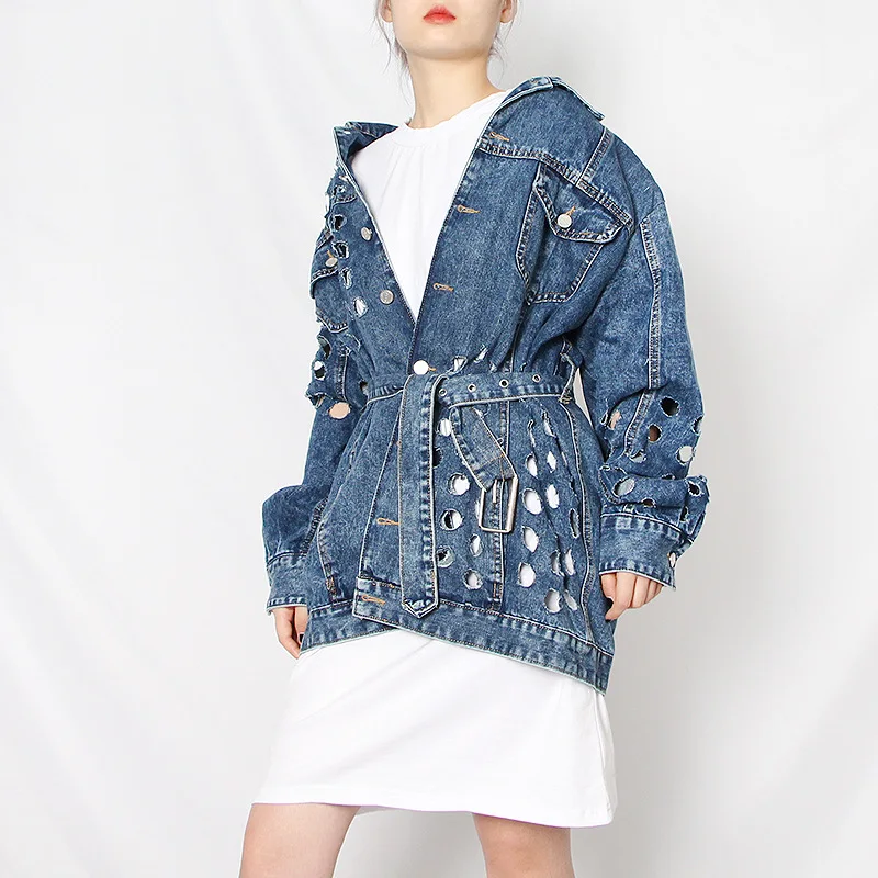 Coat Niche Design 2021 Early Autumn New Style Character Hollow Hole All-Match Belt Buckle Design Denim Jacket
Coat Niche Design 2021 Early Autumn New Style Character Hollow Hole All-Match Belt Buckle Design Denim Jacket
