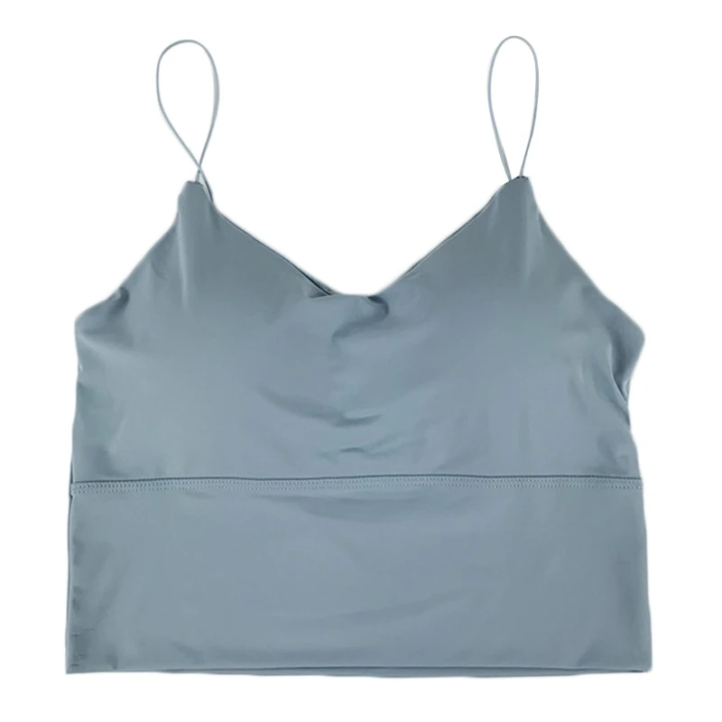 Women Sexy Spaghetti Strap V Neck Bra Low Cut U-Back Wire Free Padded Camisole Bralette Ice Silk Seamless Underwear Tops L41B
Women Sexy Spaghetti Strap V Neck Bra Low Cut U-Back Wire Free Padded Camisole Bralette Ice Silk Seamless Underwear Tops L41B