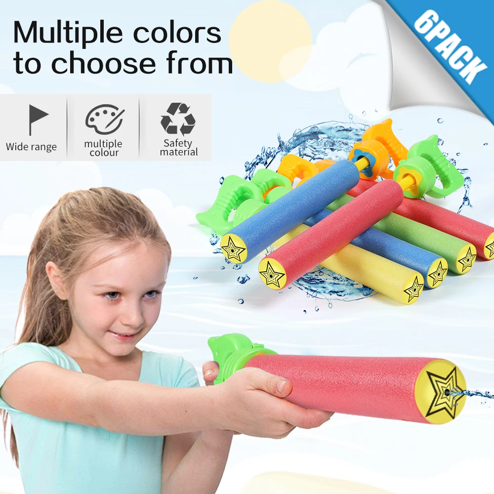 6PCS Super Foam Water Gun Toy Fun Shooting Cannon Toy Summer Swimming Beach Toys For Children Kids Outdoor Party Boys Giftss
6PCS Super Foam Water Gun Toy Fun Shooting Cannon Toy Summer Swimming Beach Toys For Children Kids Outdoor Party Boys Giftss
