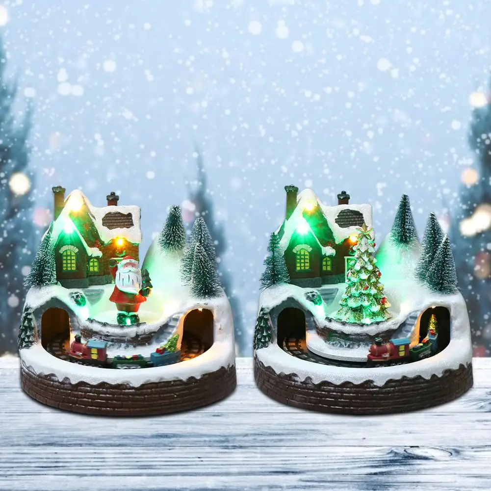 Christmas Village House Luminous Music Train Scene House Figurines Christmas Decoration Light Up Xmas Tree Santa Ornament
Christmas Village House Luminous Music Train Scene House Figurines Christmas Decoration Light Up Xmas Tree Santa Ornament