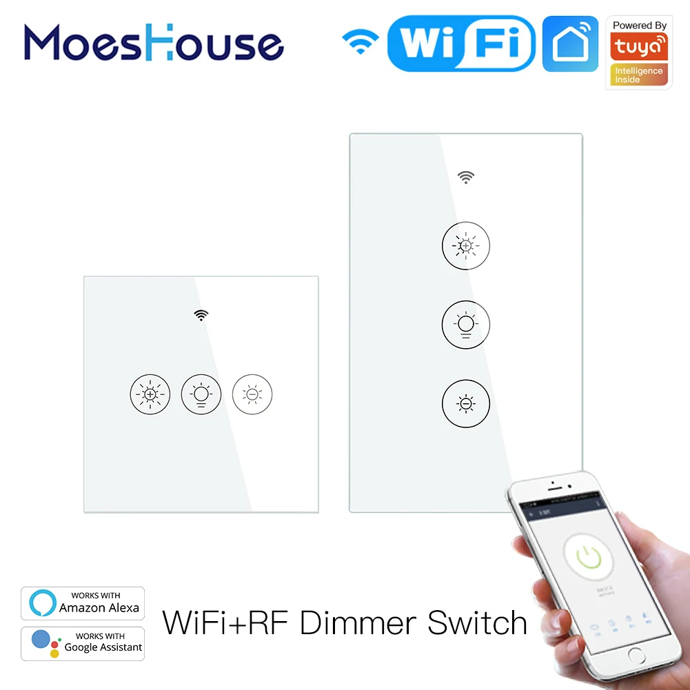 New WiFi RF Smart Light Dimmer Switch Smart Life/Tuya APP Relay Status Backlight OFF Remote Control Works with Alexa Google Home
New WiFi RF Smart Light Dimmer Switch Smart Life/Tuya APP Relay Status Backlight OFF Remote Control Works with Alexa Google Home