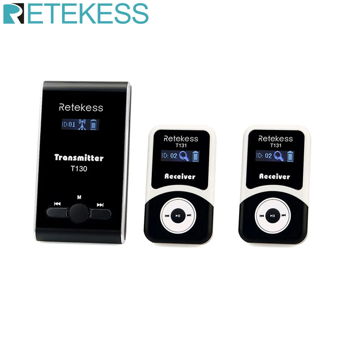 Retekess Wireless Tour Guide system 1 Transmitter T130 + 2 Receiver T131 for Church Translation system Factory Tour Training
Retekess Wireless Tour Guide system 1 Transmitter T130 + 2 Receiver T131 for Church Translation system Factory Tour Training