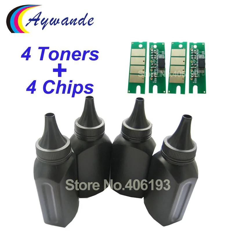 4 тонера + чипа для Ricoh Aficio SP100su SP100sf SP100 SP110q SP110suq SP111sf SP112sf SP 110 111 112 тонер порошок|toner