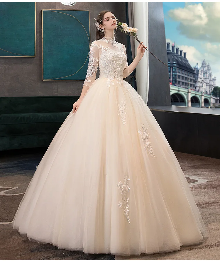 Новинка 2020 модное простое свадебное платье Lllusion из муслина кружевное милое