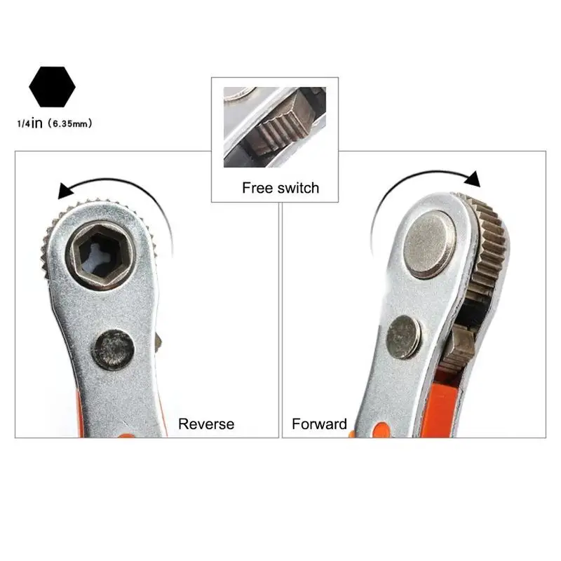 2pcs/3pcs/set Hand Tools Ratchet Spanner Mini 1/4in Drill Bit Socket Spanner Screw Driver Sleeve Spanner Car Accessories
2pcs/3pcs/set Hand Tools Ratchet Spanner Mini 1/4in Drill Bit Socket Spanner Screw Driver Sleeve Spanner Car Accessories