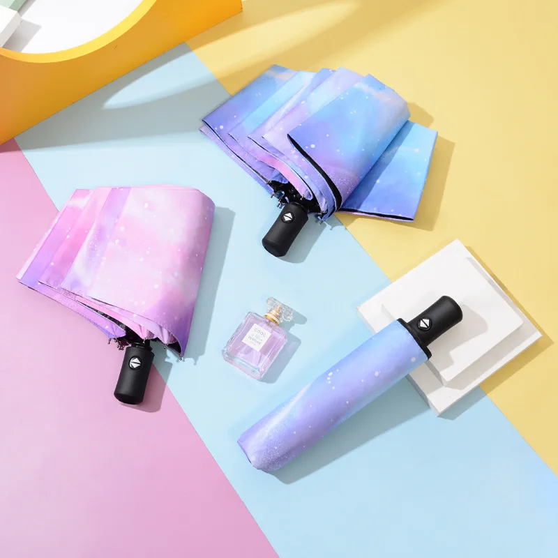 Umbrella Automatic Folding Women's Umbrella Three-folding Umbrella Windproof Starry Sky Color Creative Sun Umbrella Parasol
Umbrella Automatic Folding Women's Umbrella Three-folding Umbrella Windproof Starry Sky Color Creative Sun Umbrella Parasol