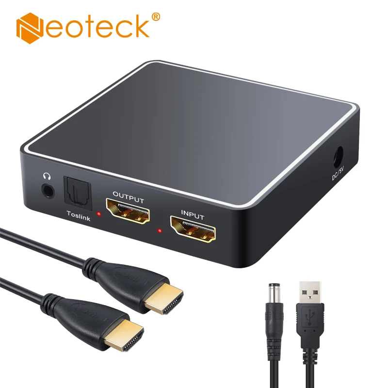 Neoteck 4K 3D Аудио экстрактор HDMI-Совместимость с HDMI-Совместимый оптический TOSLINK SPDIF и 3