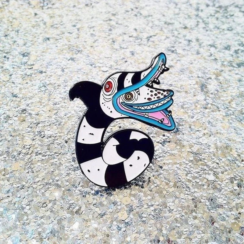 Cartoon Beetlejuice Black White Monster Snake Hard Enamel Brooch Plant Badge Backpack Collar Coat Hat Pin Party Gift Brooch 
Cartoon Beetlejuice Black White Monster Snake Hard Enamel Brooch Plant Badge Backpack Collar Coat Hat Pin Party Gift Brooch