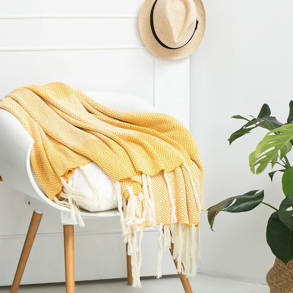 Nordic Pure Cotton Knitted Flannel Yellow Grey Cover Encanto Family Geometric Casual Air Conditioning Throw Blankets
Nordic Pure Cotton Knitted Flannel Yellow Grey Cover Encanto Family Geometric Casual Air Conditioning Throw Blankets