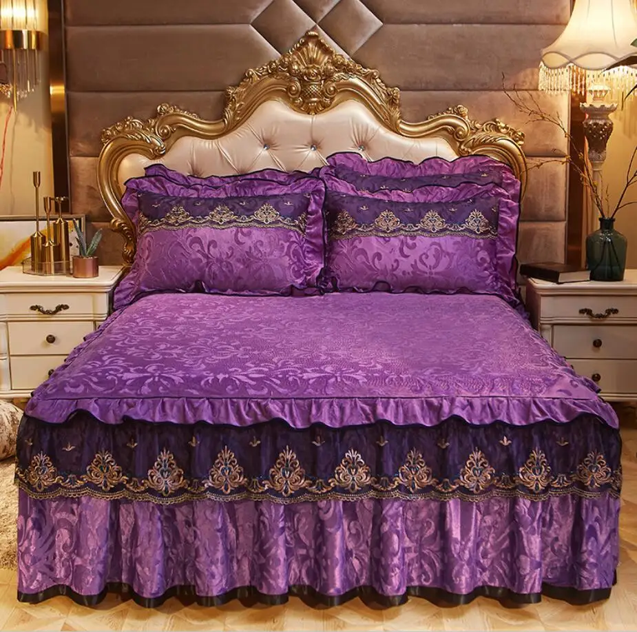 Korea Style Beige Velvet Princess Lace Bedding Bed Sheet Pillowcases Winter Thicken Warm Bedspread Bed Skirt Mattress Cover
Korea Style Beige Velvet Princess Lace Bedding Bed Sheet Pillowcases Winter Thicken Warm Bedspread Bed Skirt Mattress Cover
