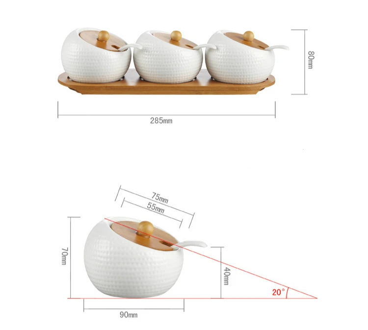Golf ball shape bamboo cover seasoning can kitchen supplies creative seasoning box ceramic can
Golf ball shape bamboo cover seasoning can kitchen supplies creative seasoning box ceramic can