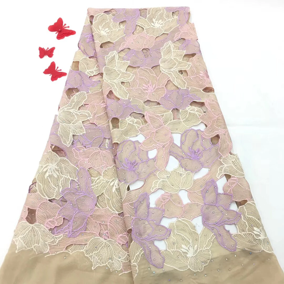 

Wine African swiss voile lace high quality new arrival aso oke african 100%cotton voile lace for nigerian wedding dress