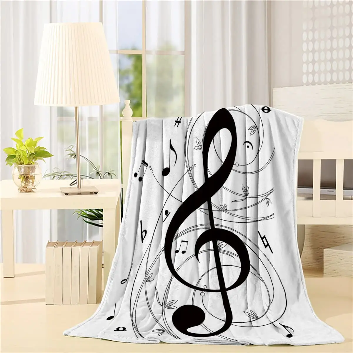 Flannel Fleece Bed Blanket 40 x 50 inch Music Decor Throw Blanket Lightweight Cozy Plush Blanket Music Notes Black and White
Flannel Fleece Bed Blanket 40 x 50 inch Music Decor Throw Blanket Lightweight Cozy Plush Blanket Music Notes Black and White