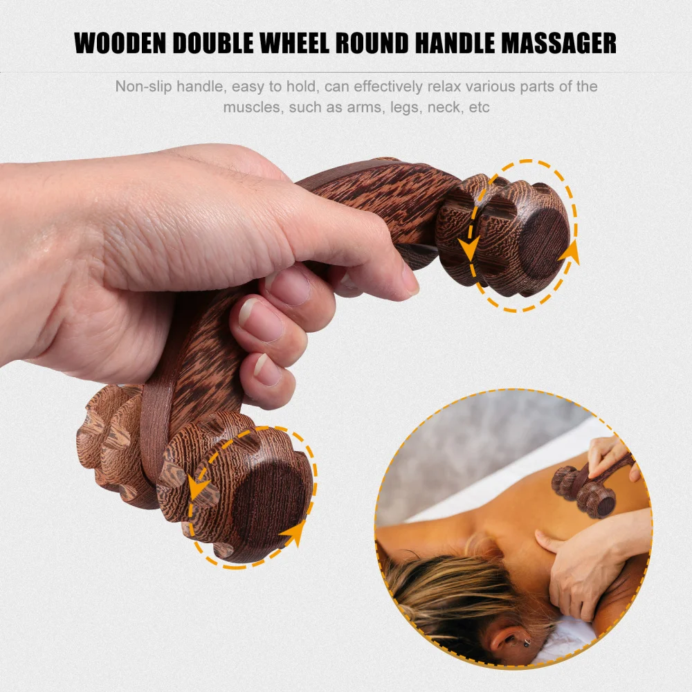 1pc Wooden Four-wheel Rolling Massager Wooden Muscle Massager Back Massager
1pc Wooden Four-wheel Rolling Massager Wooden Muscle Massager Back Massager