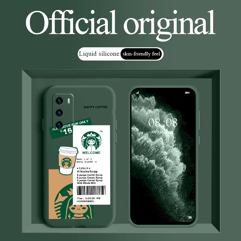 Simple Coffee Phone Case For Huawei P40 P40Lite P30 P20 Mate 40 40Pro 30 20 Pro Lite P Smart 2021 Y7a Liquid Silicone Cover
Simple Coffee Phone Case For Huawei P40 P40Lite P30 P20 Mate 40 40Pro 30 20 Pro Lite P Smart 2021 Y7a Liquid Silicone Cover