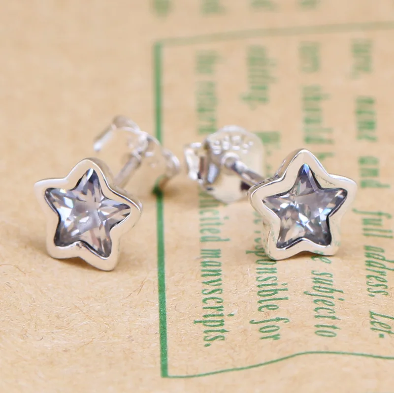 925 Sterling Silver pan Earring Stars Studs Earring With Crystal For Women Wedding Gift Fashion Jewelry
925 Sterling Silver pan Earring Stars Studs Earring With Crystal For Women Wedding Gift Fashion Jewelry