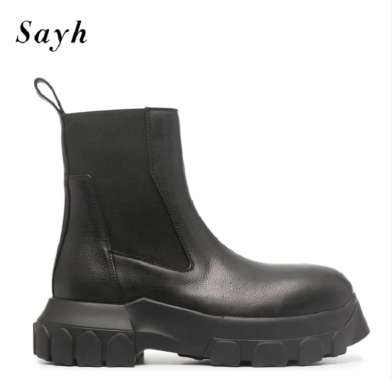 Fashion Brand Female Ankle Boots Combat Leather Shoes Platform Heels Shoes Women Black Stretch Chelsea Booties
Fashion Brand Female Ankle Boots Combat Leather Shoes Platform Heels Shoes Women Black Stretch Chelsea Booties