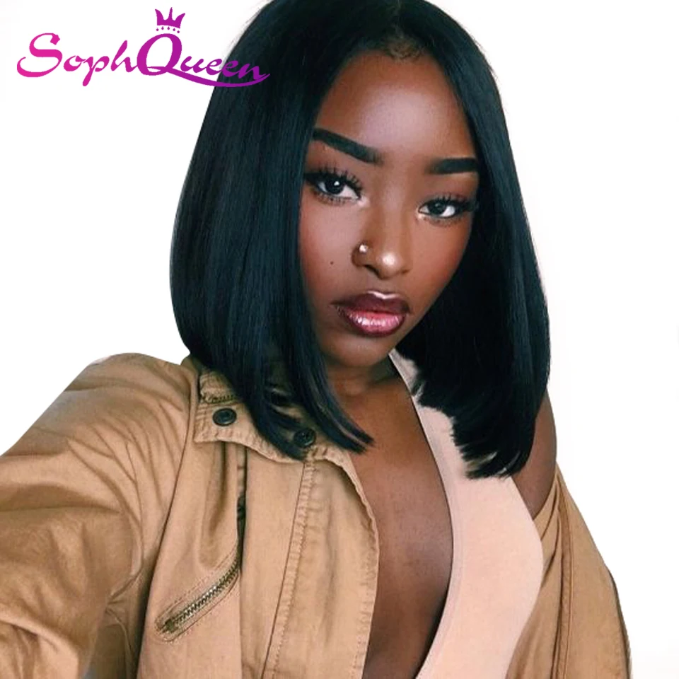 Короткие кружевные парики Soph Queen 4*4 из человеческих волос для черных женщин