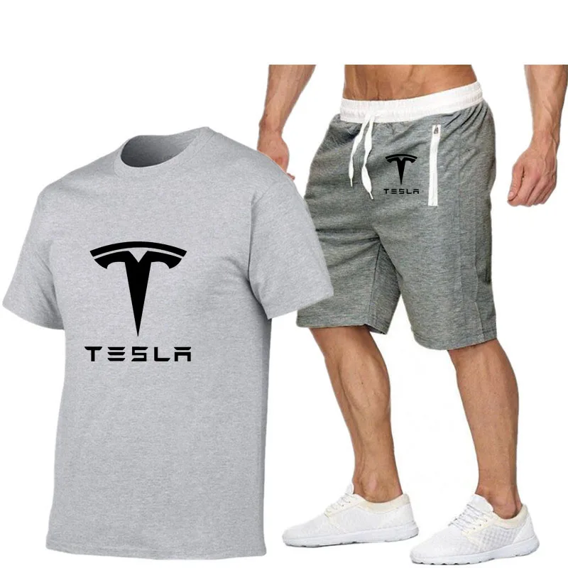 Футболка Tesla с логотипом автомобиля мужские футболки из искусственного хлопка