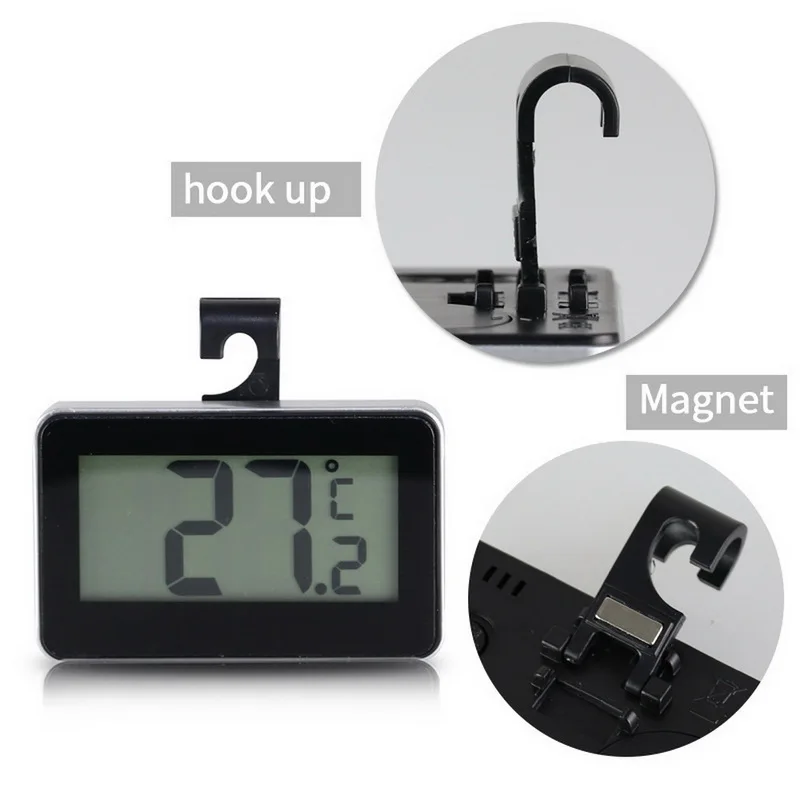 Waterproof Digital Thermometer LCD Digital Screen Precision Refrigerator Thermometer Fridge Freezer with Adjustable Stand