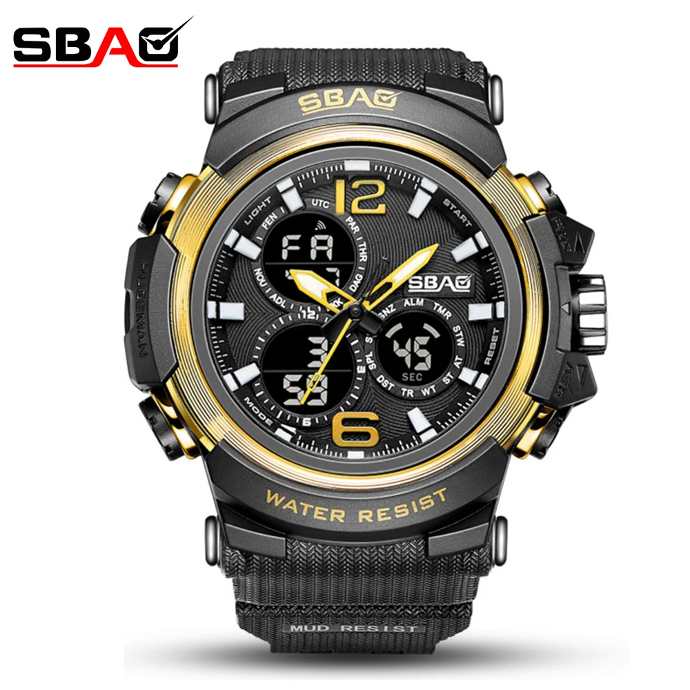SBAO Outdoor 30M Waterproof Sports Men Watch Couple Fashion Popular Men's Multi-Functional LED Electronic Watchs
SBAO Outdoor 30M Waterproof Sports Men Watch Couple Fashion Popular Men's Multi-Functional LED Electronic Watchs