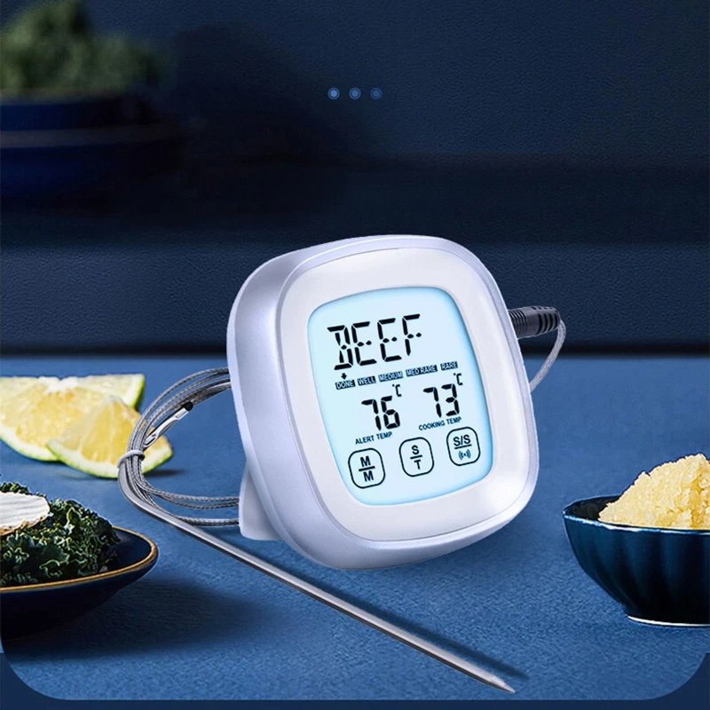 Flow New Food Thermometer Meat Temperature Meter Kitchen Timer Backlight Stainless Probe
Flow New Food Thermometer Meat Temperature Meter Kitchen Timer Backlight Stainless Probe