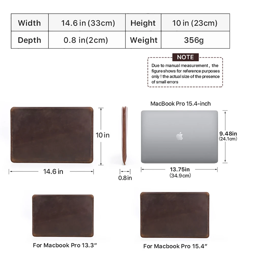 CONTACTS FAMILY Retro Laptop Bag For Macbook Air/Pro 13 15 Case Genuine Leather Mouse Pad Cover Sleeve Pocket Envelope Style
CONTACTS FAMILY Retro Laptop Bag For Macbook Air/Pro 13 15 Case Genuine Leather Mouse Pad Cover Sleeve Pocket Envelope Style