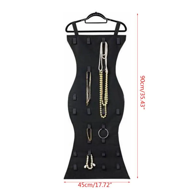 24 Pockets & 16 Hook-and-Loop Tabs Double-Sided Hanging Jewellery Organiser Earrings Necklace Bracelet Wardrobe Storage
24 Pockets & 16 Hook-and-Loop Tabs Double-Sided Hanging Jewellery Organiser Earrings Necklace Bracelet Wardrobe Storage