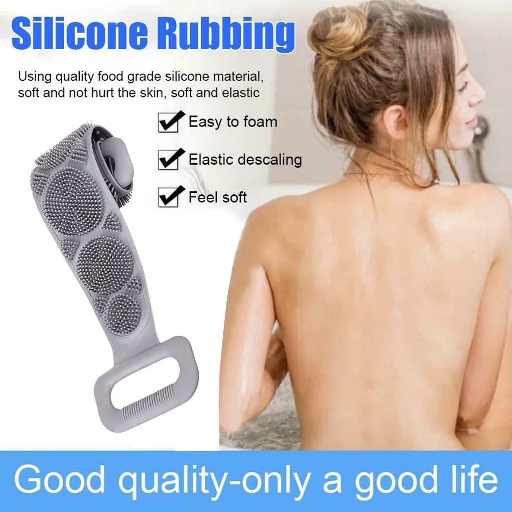 Shower Scrubber Silicone Back Brush Dual Side Bathing Massage Belt Brush Washing Tool
Shower Scrubber Silicone Back Brush Dual Side Bathing Massage Belt Brush Washing Tool
