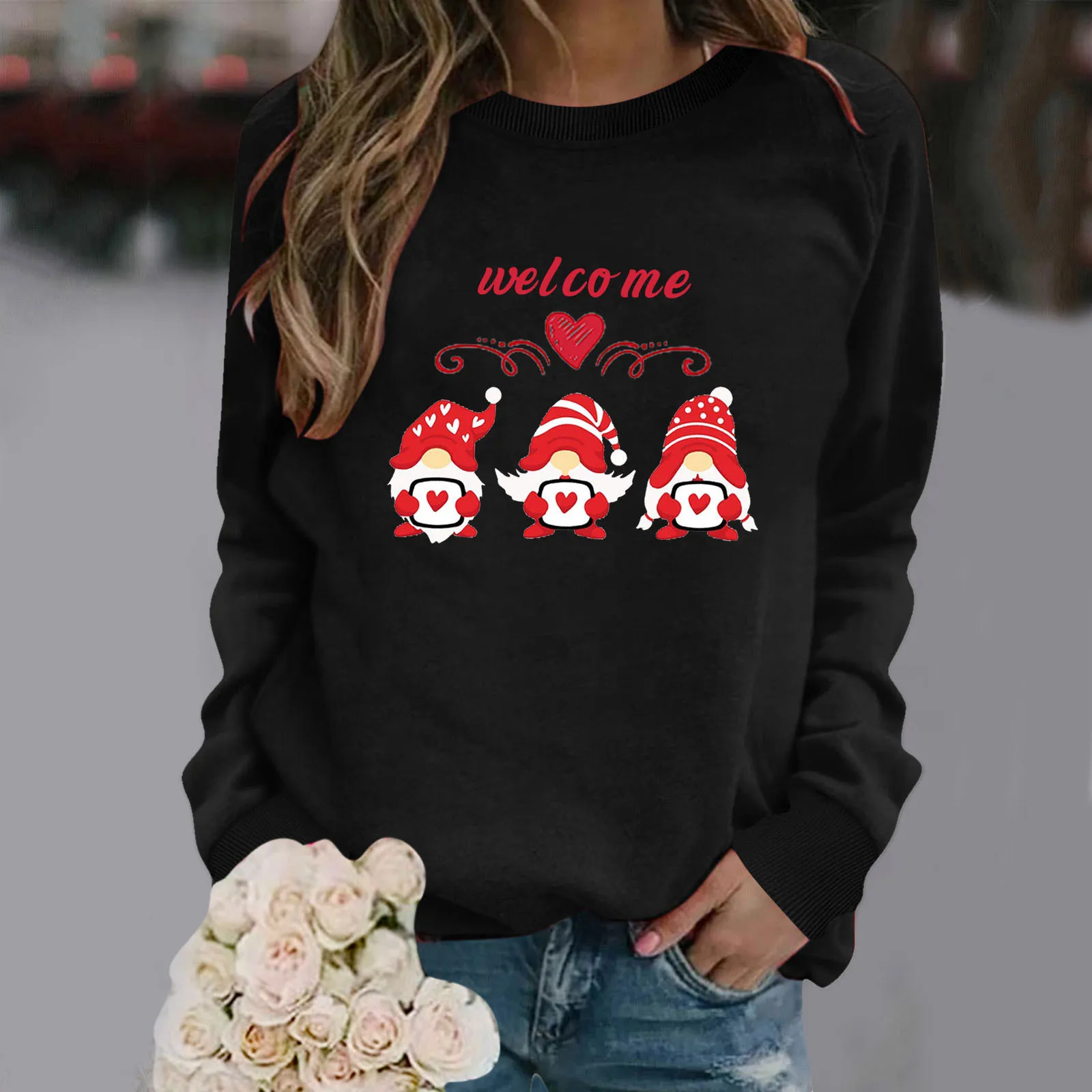 LOVE Heart Print Sweatshirt Women Spring Long Sleeve Crewneck Pullover Casual Loose Female Black Top Blouse pull femme
LOVE Heart Print Sweatshirt Women Spring Long Sleeve Crewneck Pullover Casual Loose Female Black Top Blouse pull femme