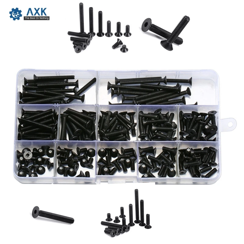Винты с шестигранной головкой AXK, черные, 180 шт., M4, 10, 9 класс углеродистой стали, 6-40 мм, болты в ассортименте, с пластиковым чехлом
Винты с шестигранной головкой AXK, черные, 180 шт., M4, 10, 9 класс углеродистой стали, 6-40 мм, болты в ассортименте, с пластиковым чехлом