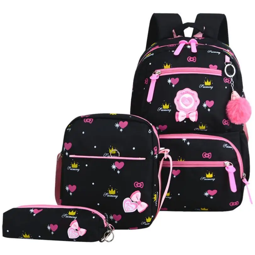 3pcs/set Printing School Bags Backpack Schoolbag Fashion Kids Lovely Backpacks For Children Girls Student Mochila | Багаж и сумки