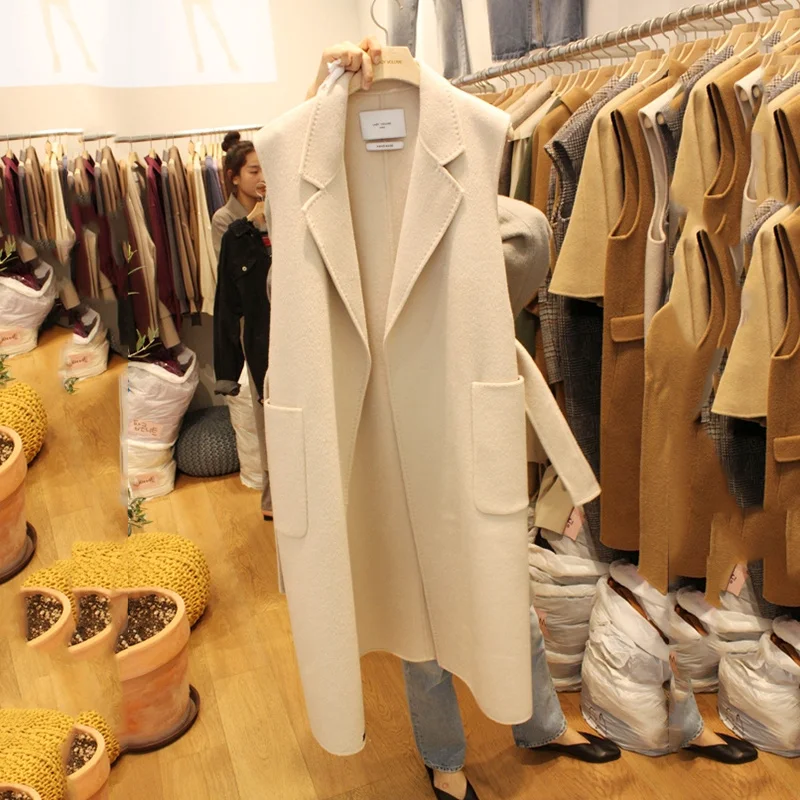 Korea Chic 2021 Autumn New Loose Large Pockets Lapel Medium Long Casual Sleeveless Woolen Vest Coat Women Fashion X980
Korea Chic 2021 Autumn New Loose Large Pockets Lapel Medium Long Casual Sleeveless Woolen Vest Coat Women Fashion X980