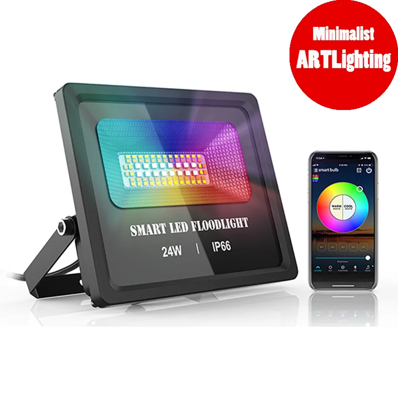 24W Smart WiFi Outdoor LED Flood Lights Work With Alexa Google Home Multicolor RGB Reflector LED Waterproof Wall Washer Light
24W Smart WiFi Outdoor LED Flood Lights Work With Alexa Google Home Multicolor RGB Reflector LED Waterproof Wall Washer Light