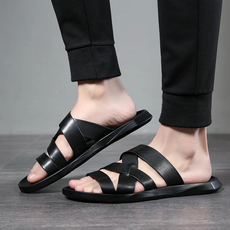 Men Leather Slippers Summer Soft Comfortable Beach Slippers Men Casual Cross Outdoor Slides Home Slippers
Men Leather Slippers Summer Soft Comfortable Beach Slippers Men Casual Cross Outdoor Slides Home Slippers
